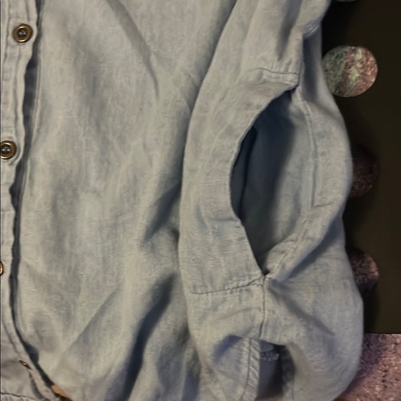 JODIFL Blue Button Down Shirt with Red Pattern - Picture 7 of 10